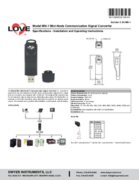 Thumbnail of document Manual - MN-1 Mini-Node RS-485 to USB Converter